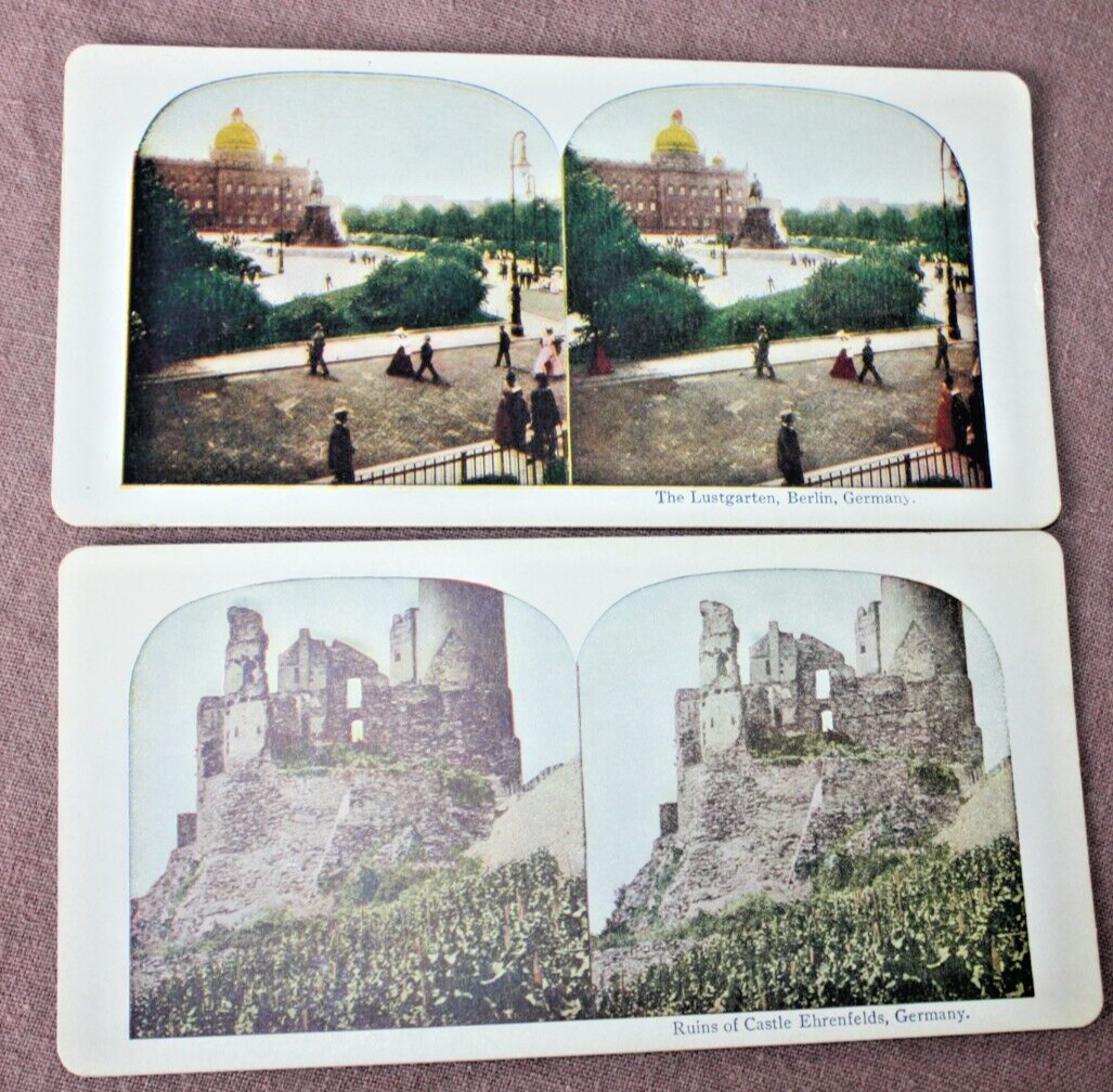 c.1900s 8 Stereoview Cards of Russia, Germany, Italy  Very Good to Great