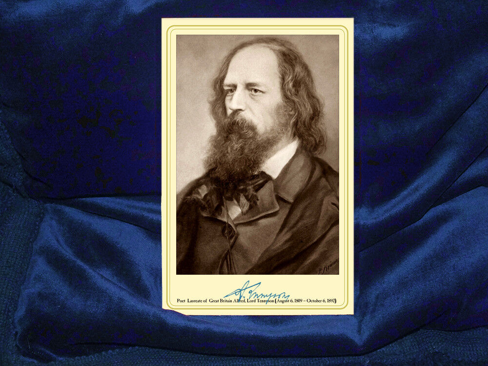 ALFRED, LORD TENNYSON British Victorian Poet Laureate Cabinet Card Autograph 