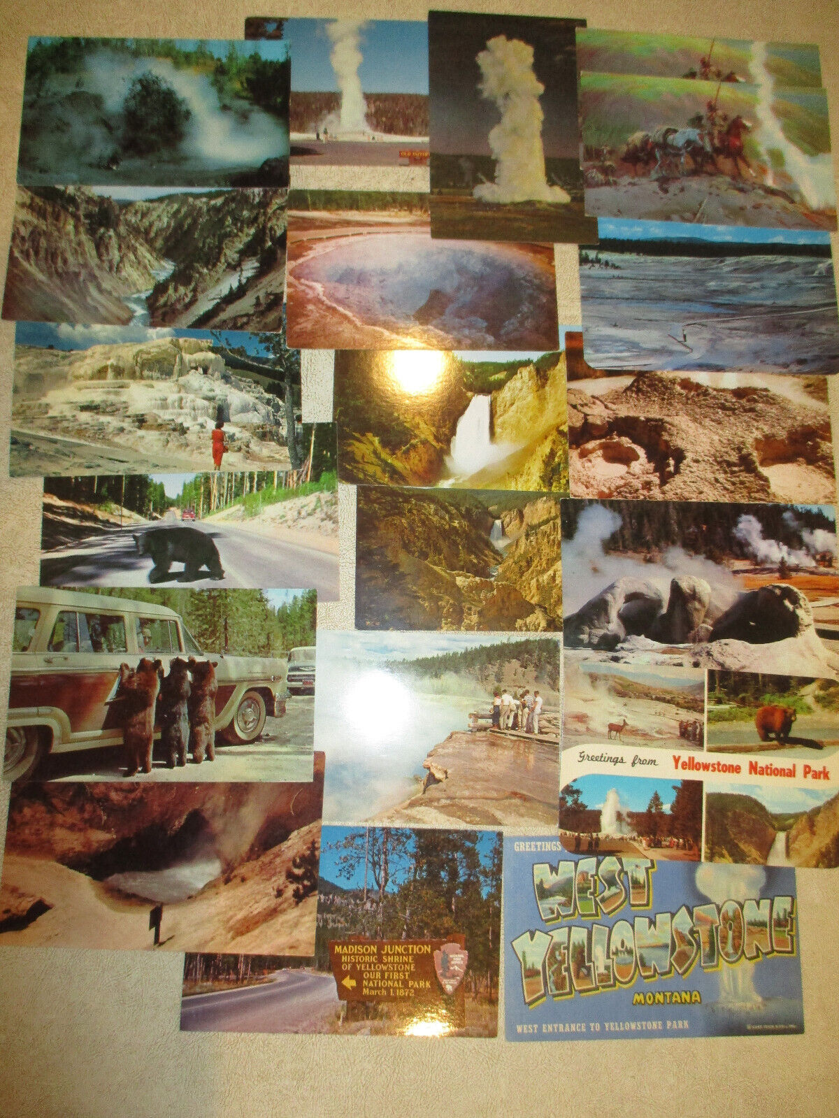 Yellowstone Postcards Lot 0f 20, Mostly 1960-1990\'s, Unposted