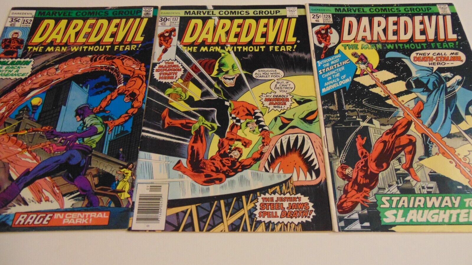 Daredevil #128 137 152 LOT OF 3  (1975) GIL KANE & BUSCEMA CLASSIC COVER'S