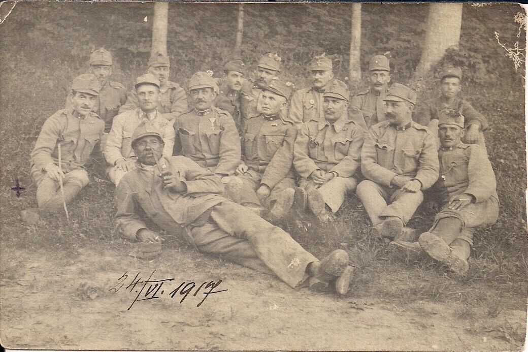 RPPC WWI Austro - Hungarian Soldiers KuK, Gypsy Roma 1917 Russia, Uniform, Medal