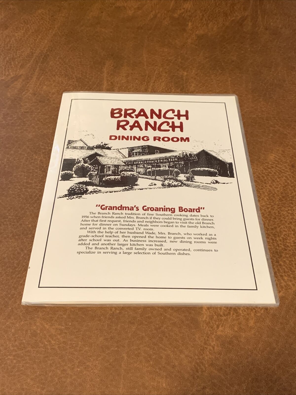 Vintage Rare - Branch Ranch Dining Room Restaurant Menu 