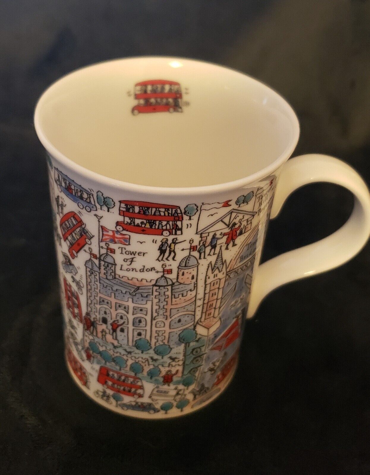 WREN London Landmarks Mug Coffee Cup 12 oz Porcelain Double Decker Bus Souvenir