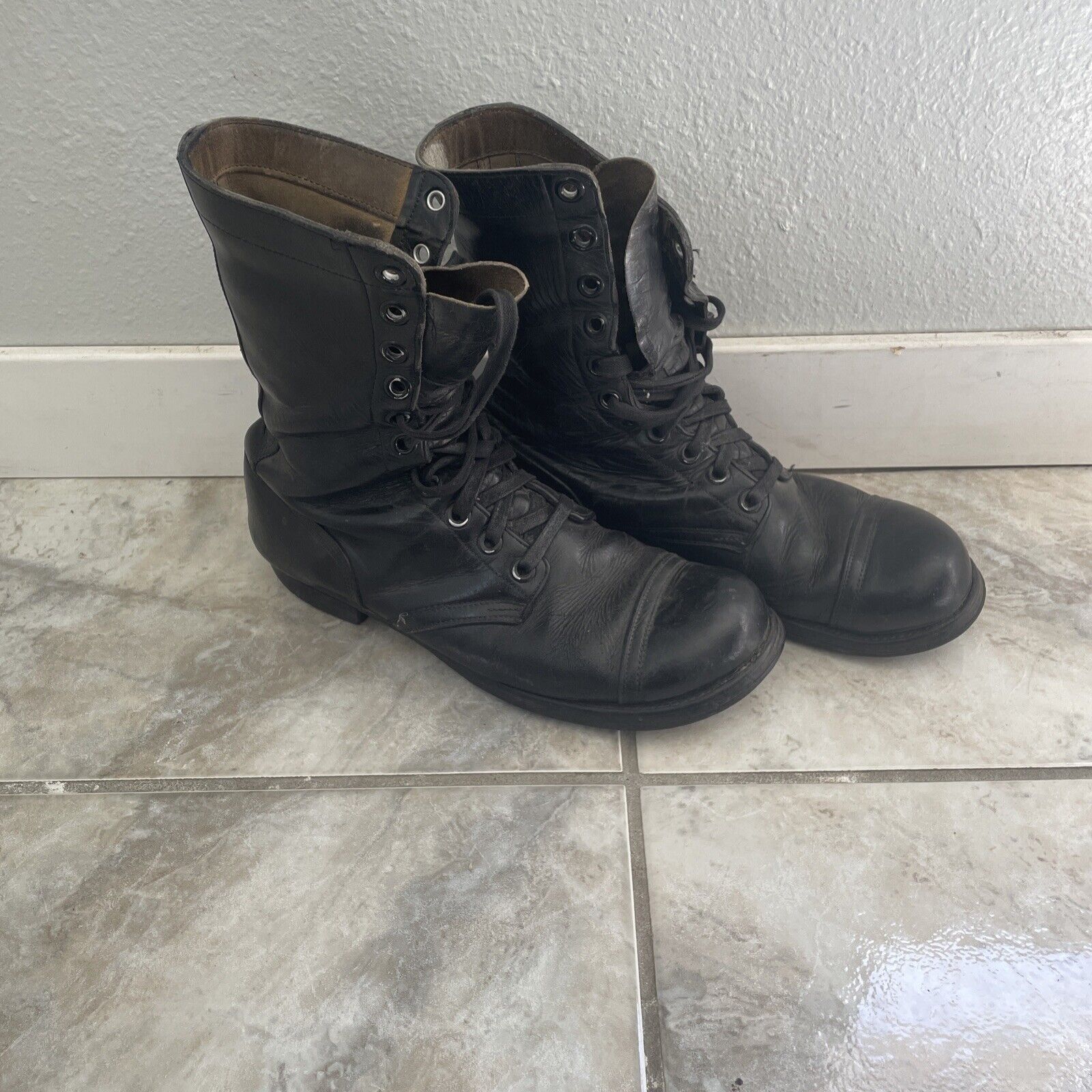 Vintage Military Herman Leather Boots 1940s / 1950s ? I’d WW2 Army Boots