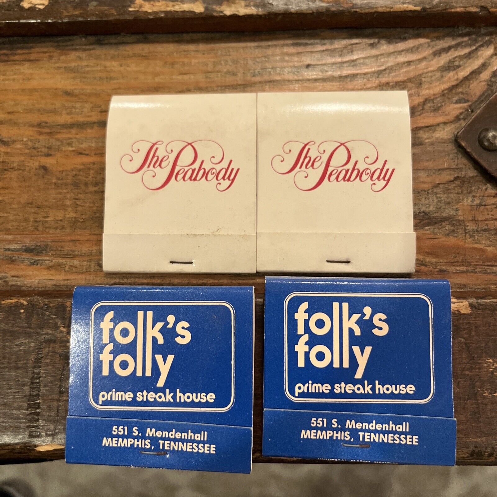 Vintage The Peabody (2) Folk’s Folly (2) Matchbook Memphis TN Matches Full