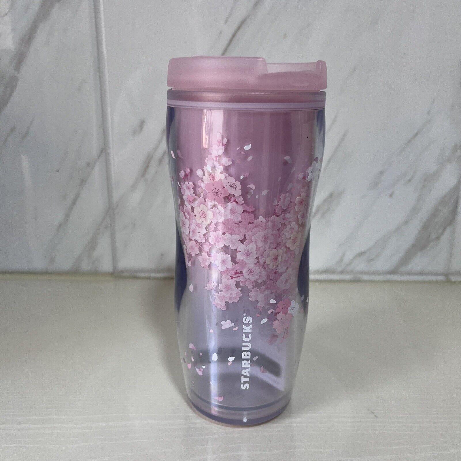 NWT Starbucks Korea Cherry Blossom Pink Sakura Plastic To Go Tumbler