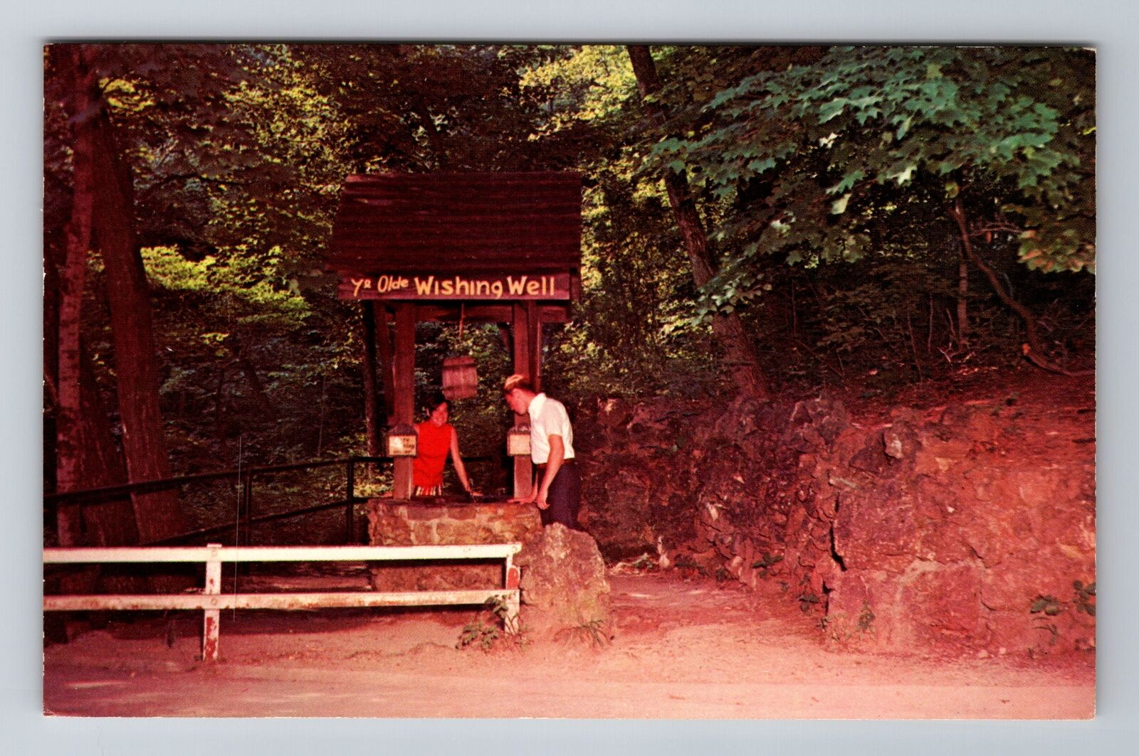 Bainbridge OH-Ohio, The 7 Caves, The Wishing Well, Antique, Vintage Postcard