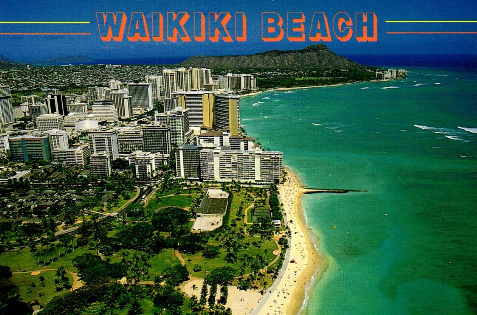 Fort Derussy Park Waikiki Beach Hawaii Postcard