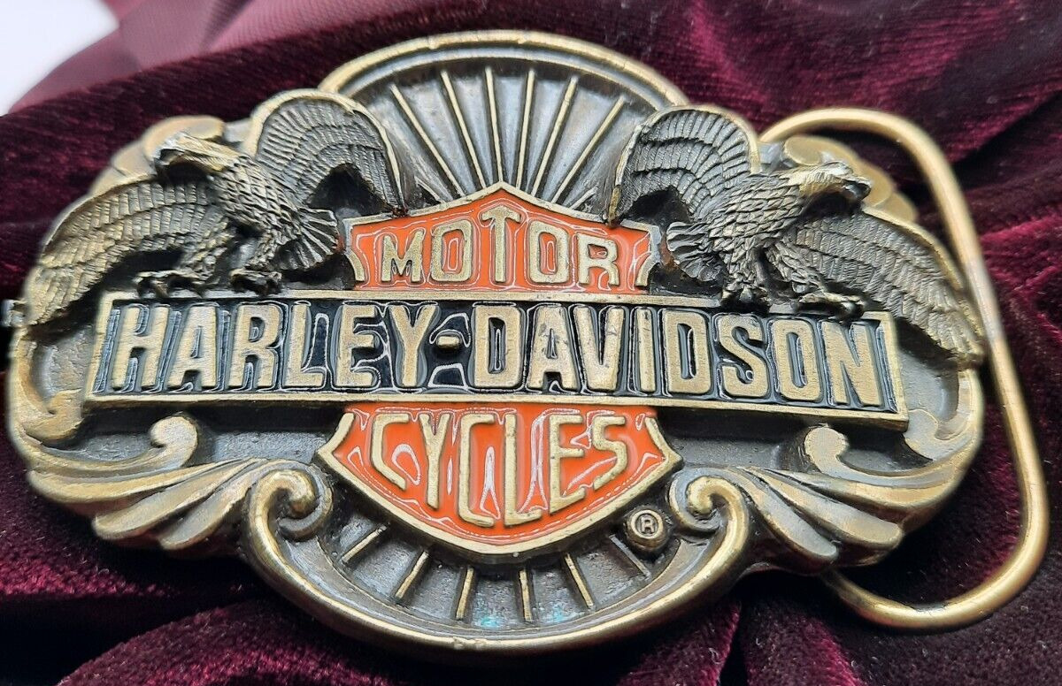 Harley Davidson Motor Cycles Belt Buckle -Licensed 1989 Harmony Design, Colorado