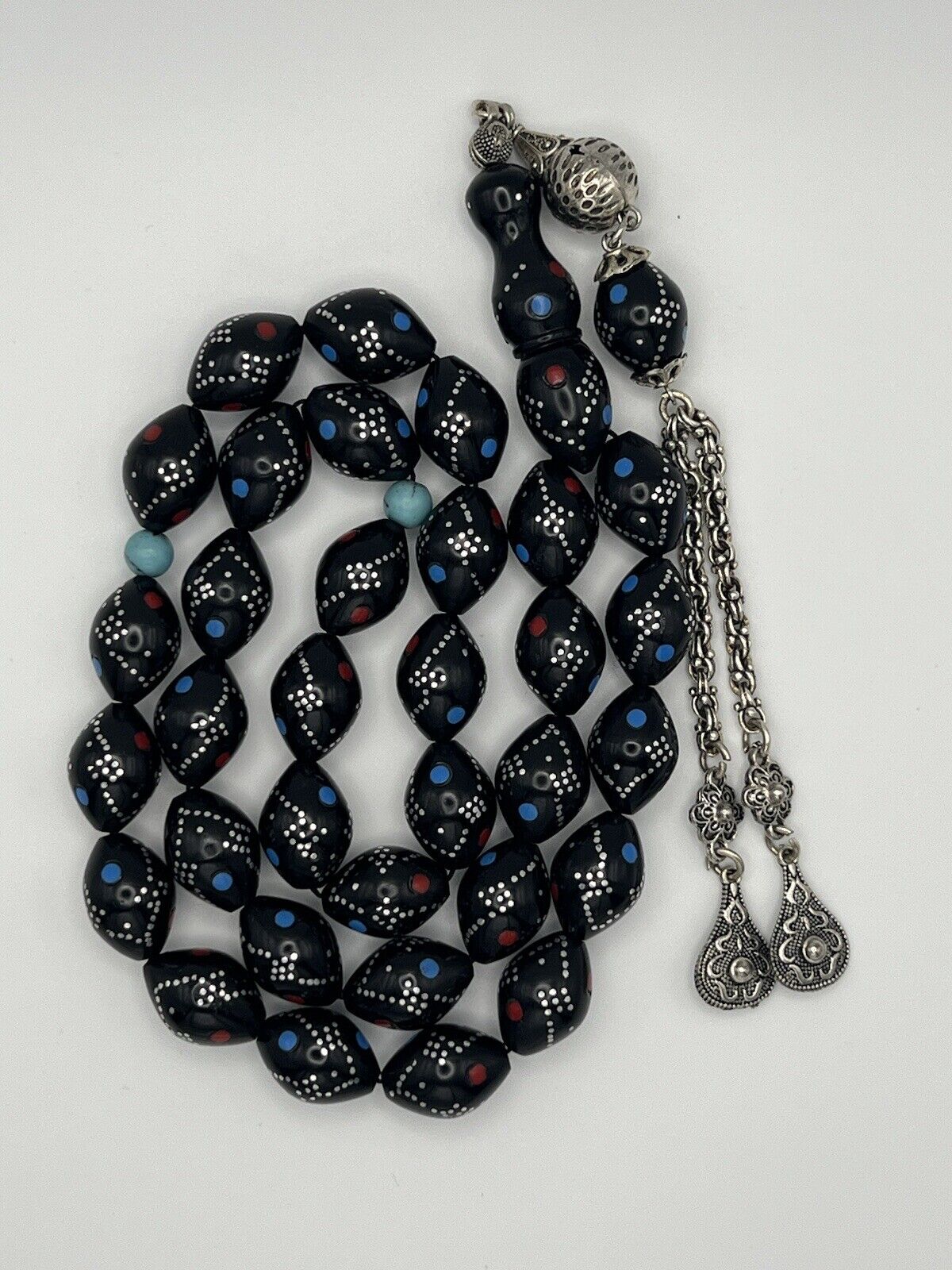 Kouk Misbaha Kuka Tasbih Rosary Inlaid Prayer Beads مسبحة سبحة كوك مطعم