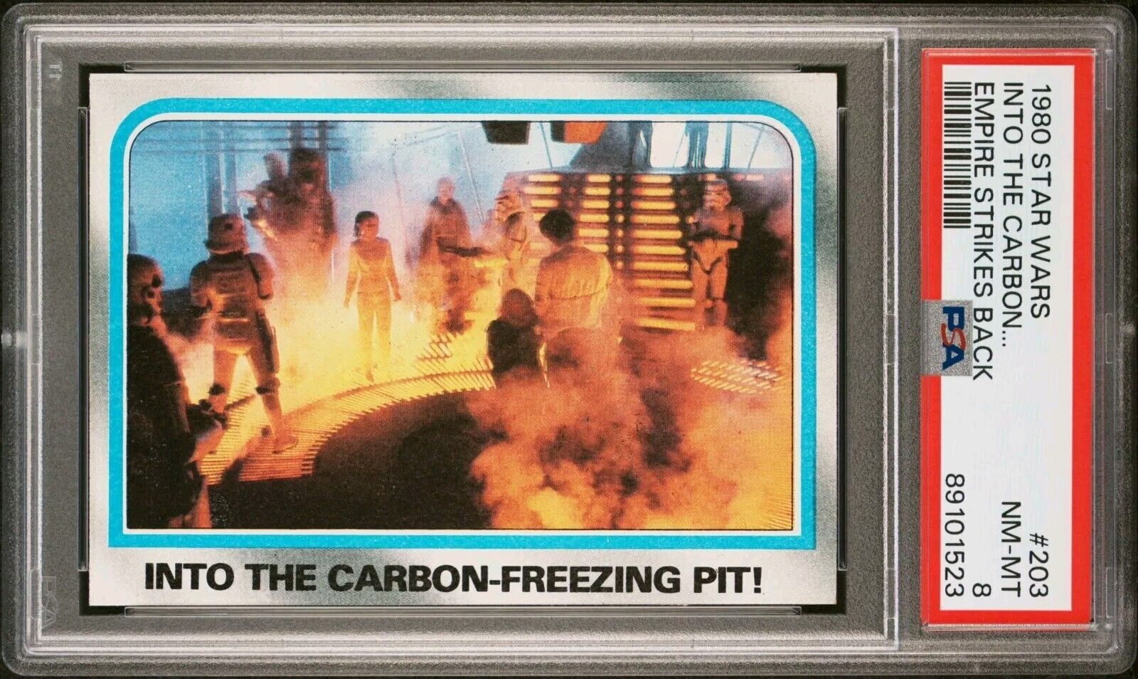 1980 Topps Star Wars Empire Strikes Back #203 Into The Carbon Freezing Pit PSA 8
