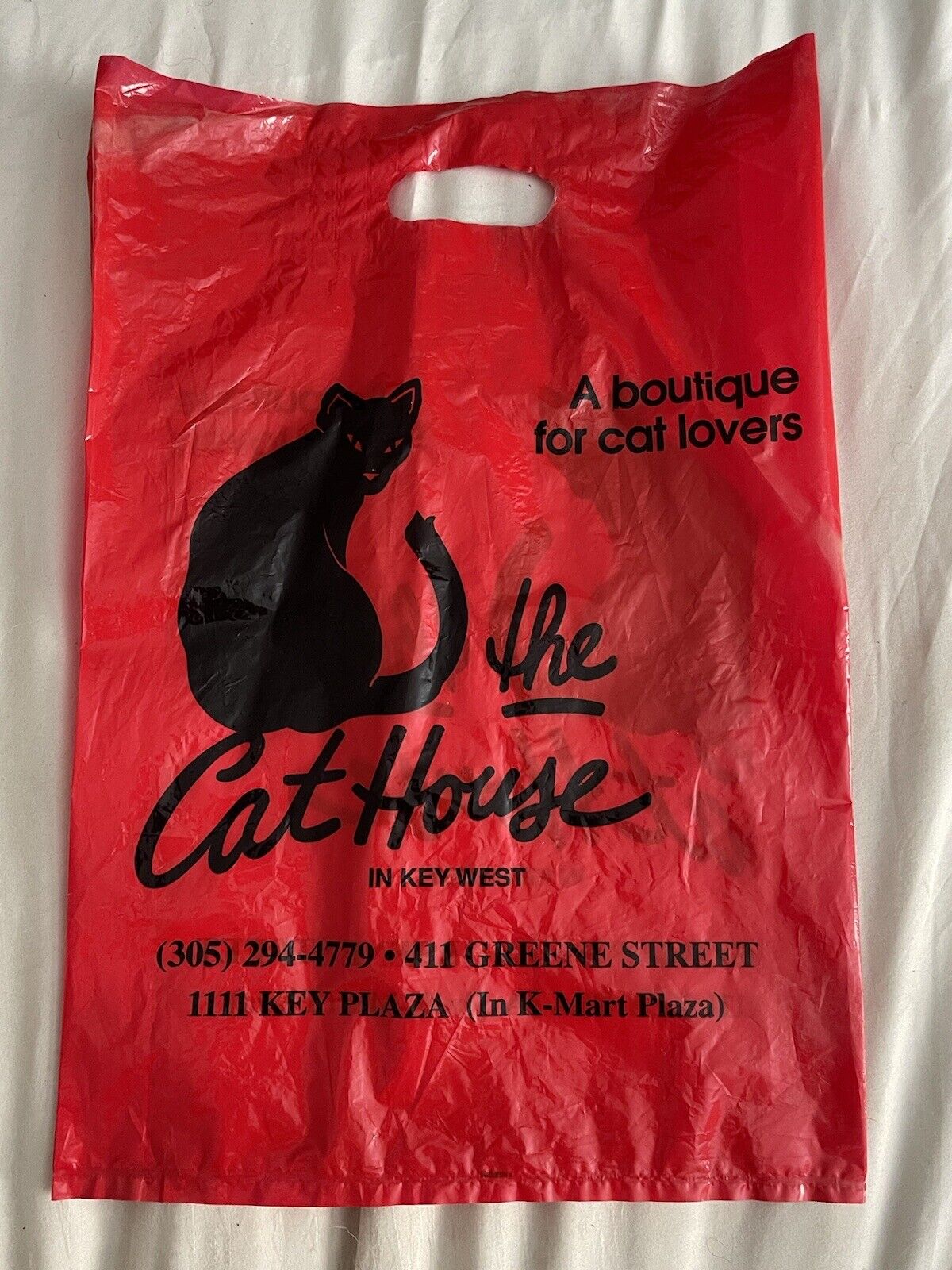 Vintage The Cat House in Key West - A Boutique for Cat Lovers - Shopping Bag