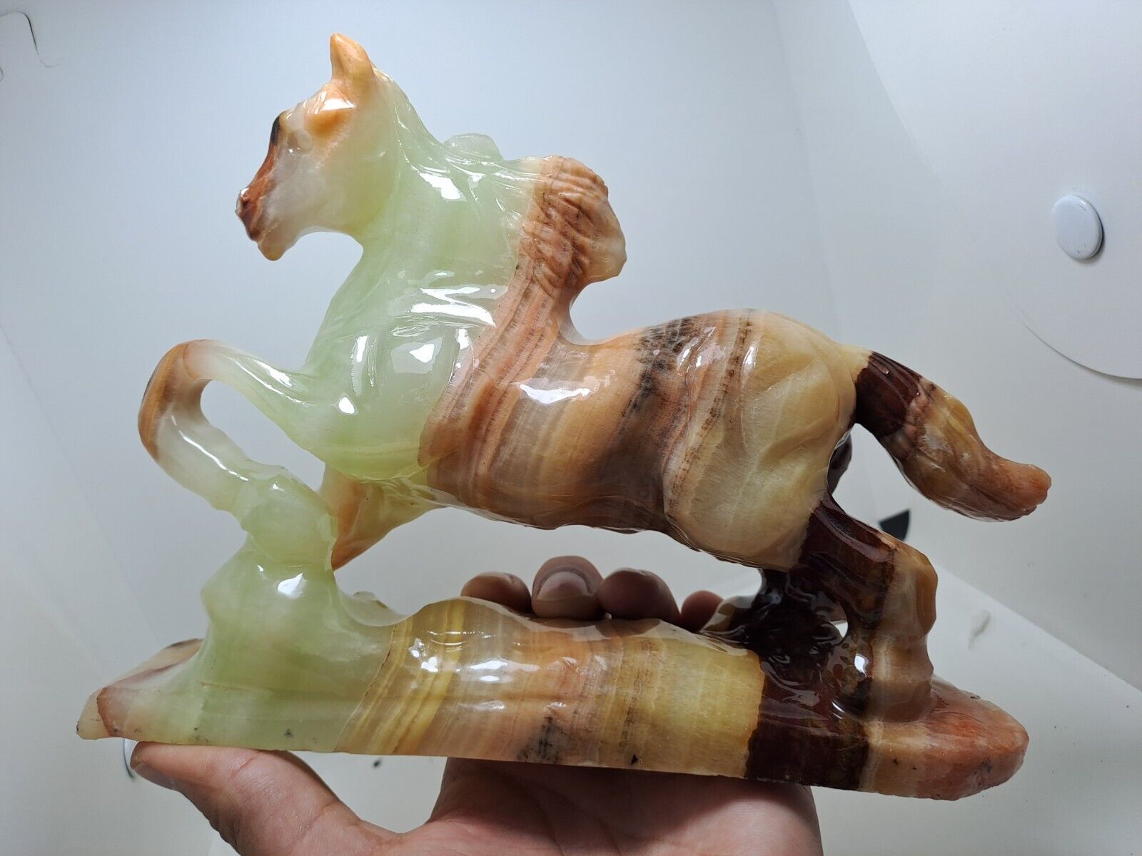 1730g Onyx Hand Carved Crystal Horse Sculpture crystal healing