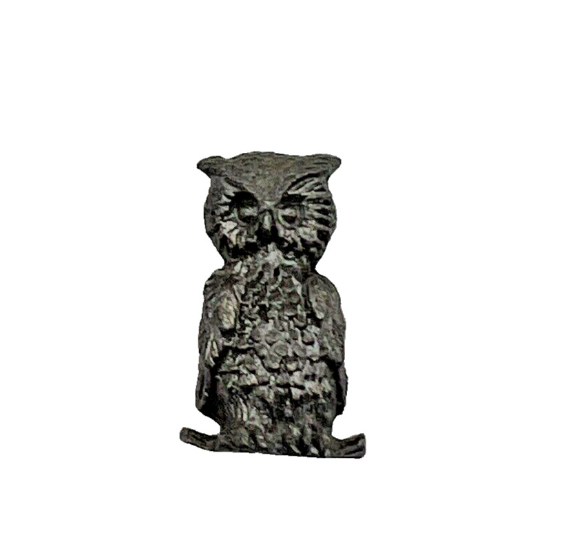 Vintage Mini Pewter Owl on Branch Figurine