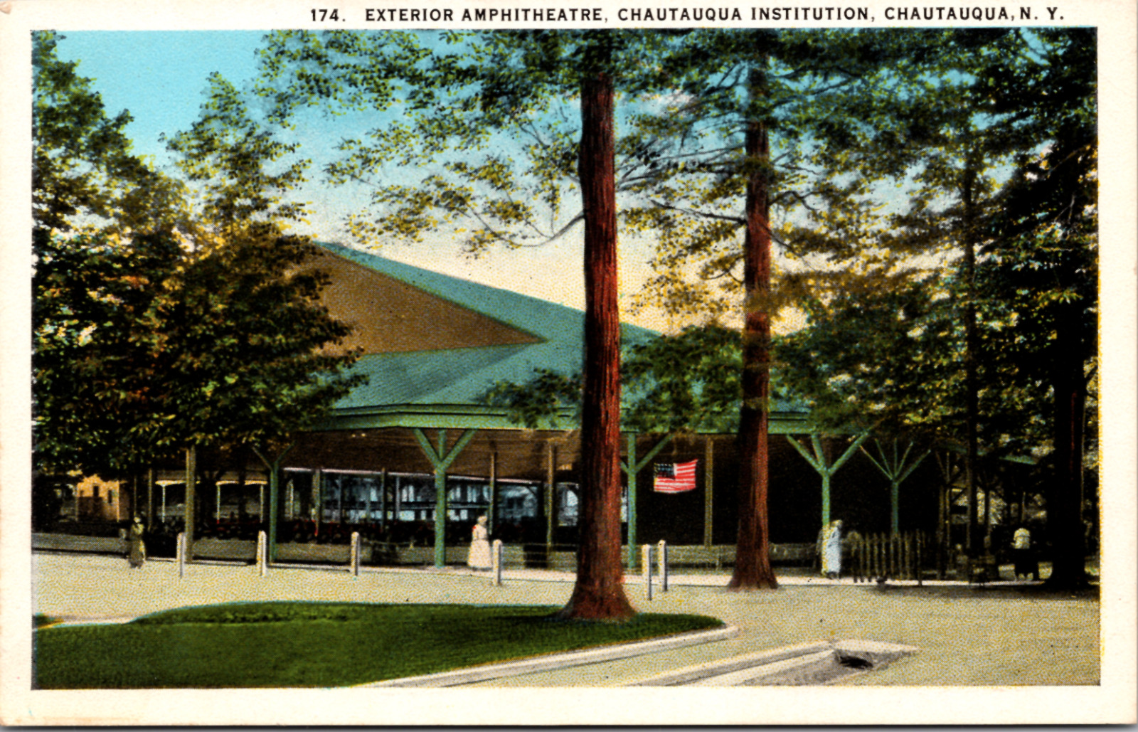 Exterior Amphitheatre, Chautauqua Institution, Chautauqua, NY, Vintage Postcard