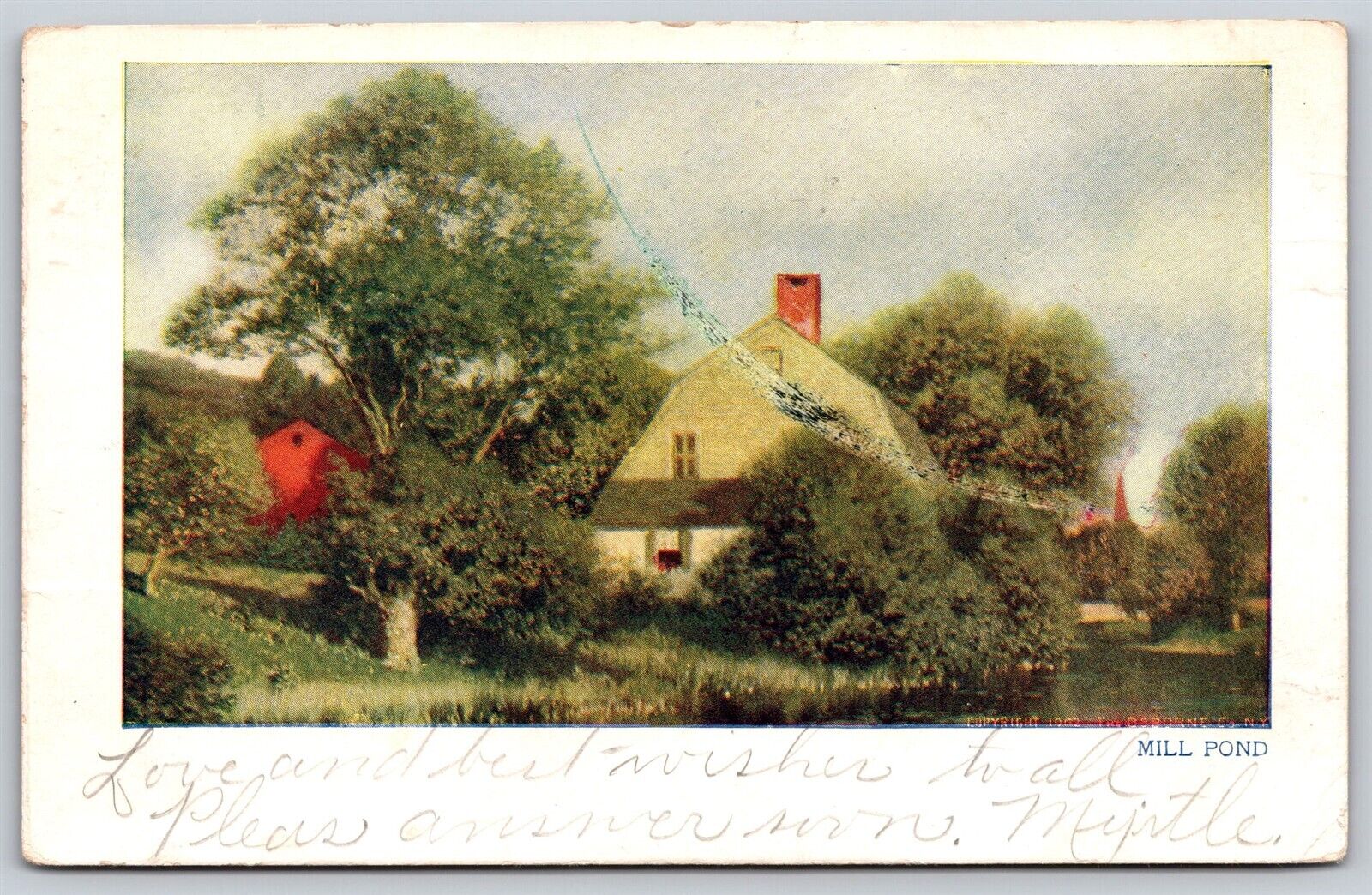 Postcard Mill Pond 1908 L108