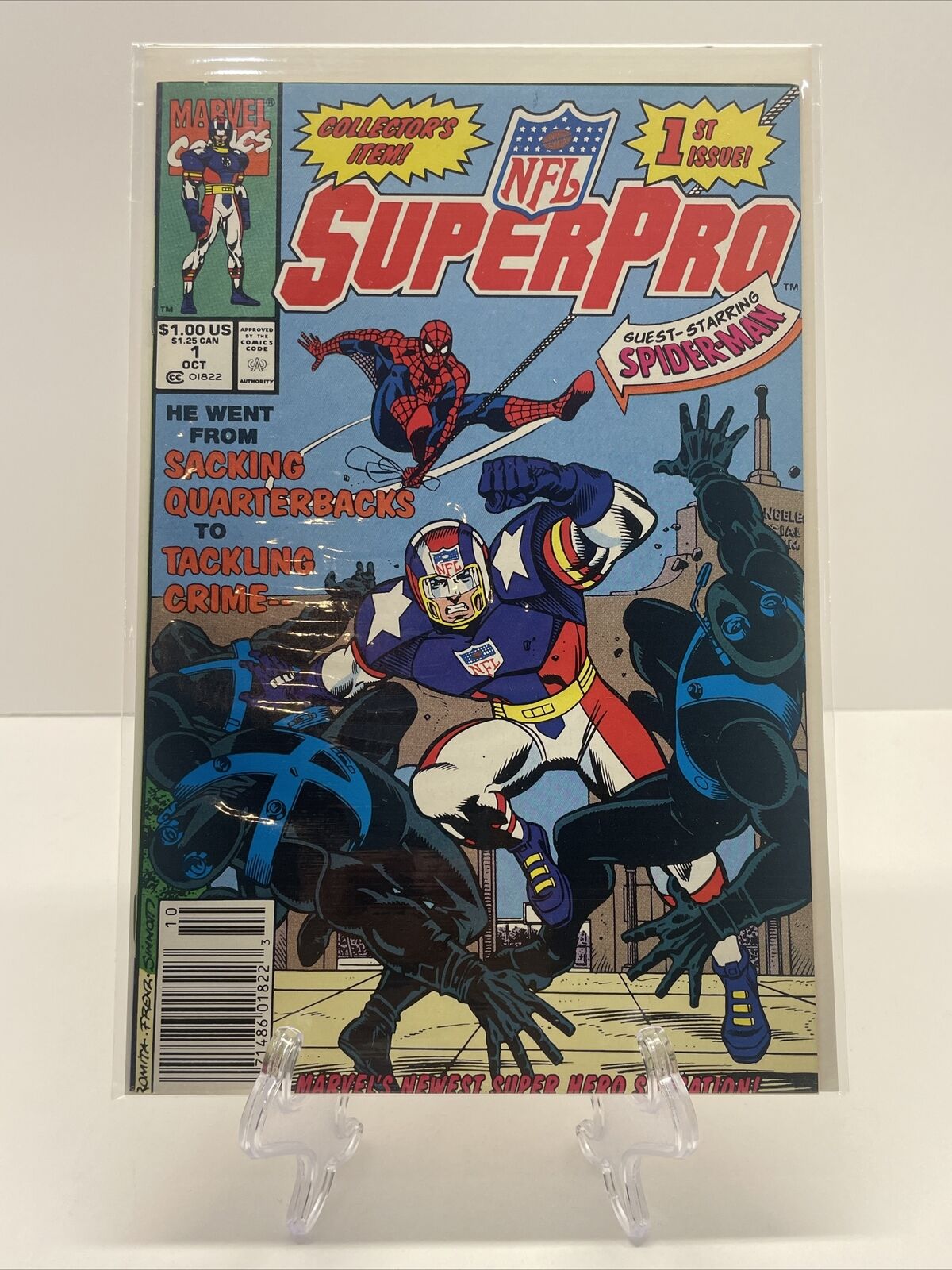 NFL Superpro #1  MARVEL Comics 1991 Newsstand