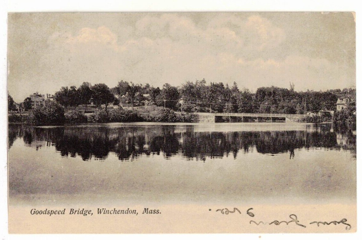 c1905 UDB PC: Panoramic View of Goodspeed Bridge – Winchendon, Massachusetts