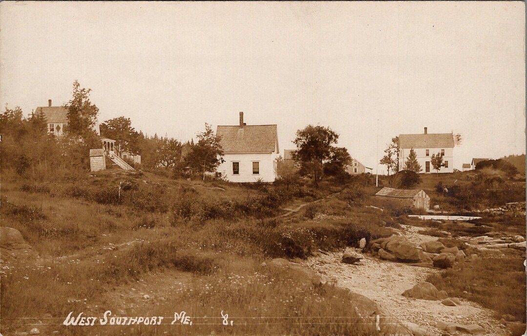 Town View, WEST SOUTHPORT, Maine Real Photo Postcard