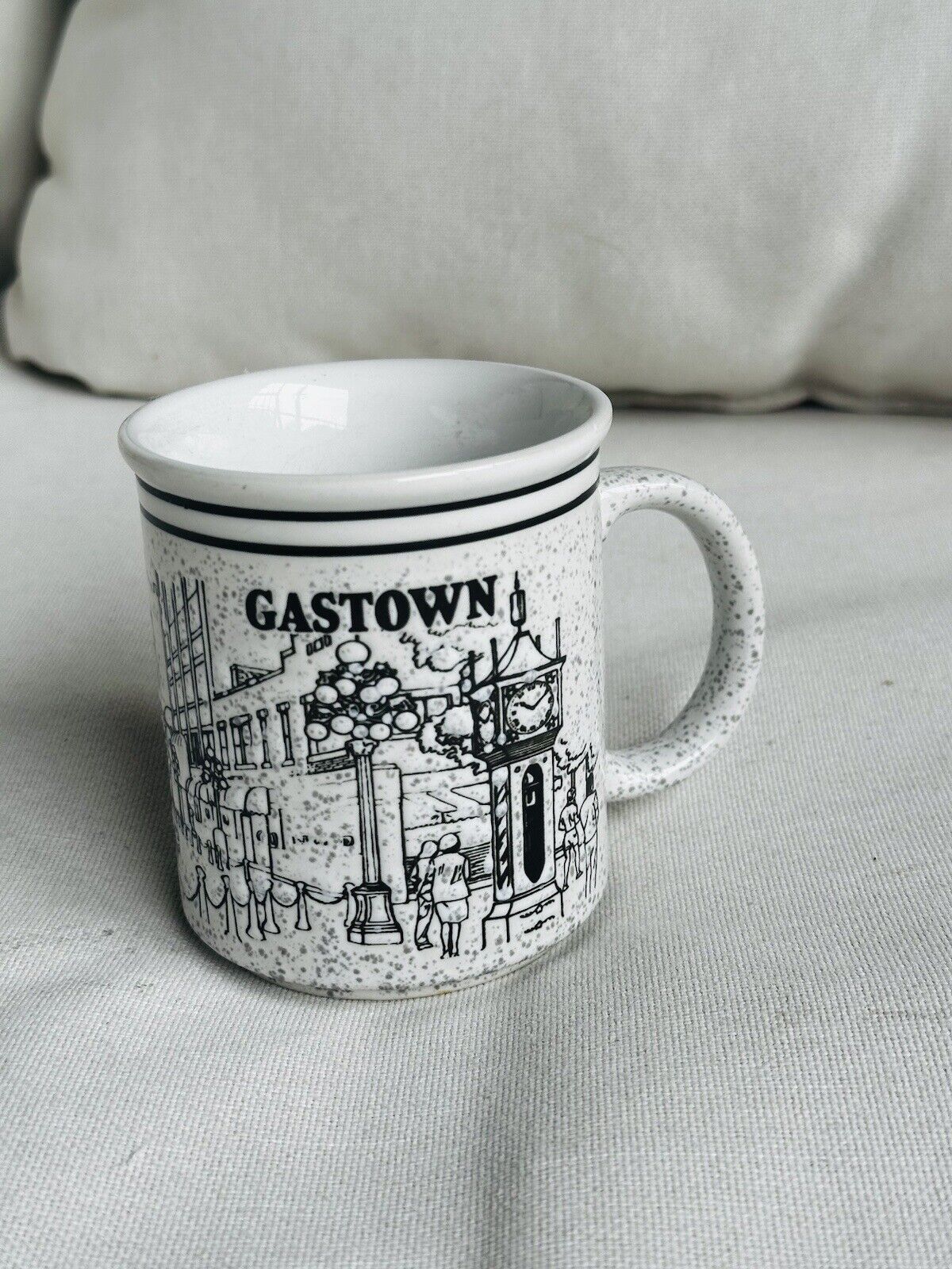 Gastown Vancouver B.C. Canada Nat. Hist. Site-Embossed Bl./Grey Speckled Mug Cup