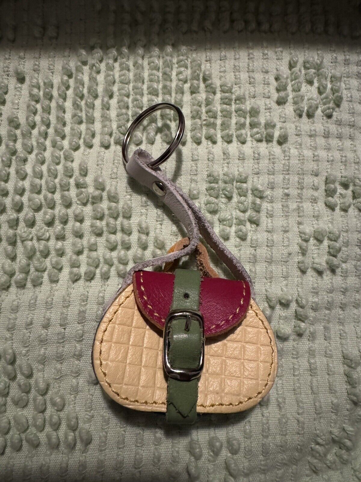 Vintage Key Chain miniature Leather Bag Made in Italy