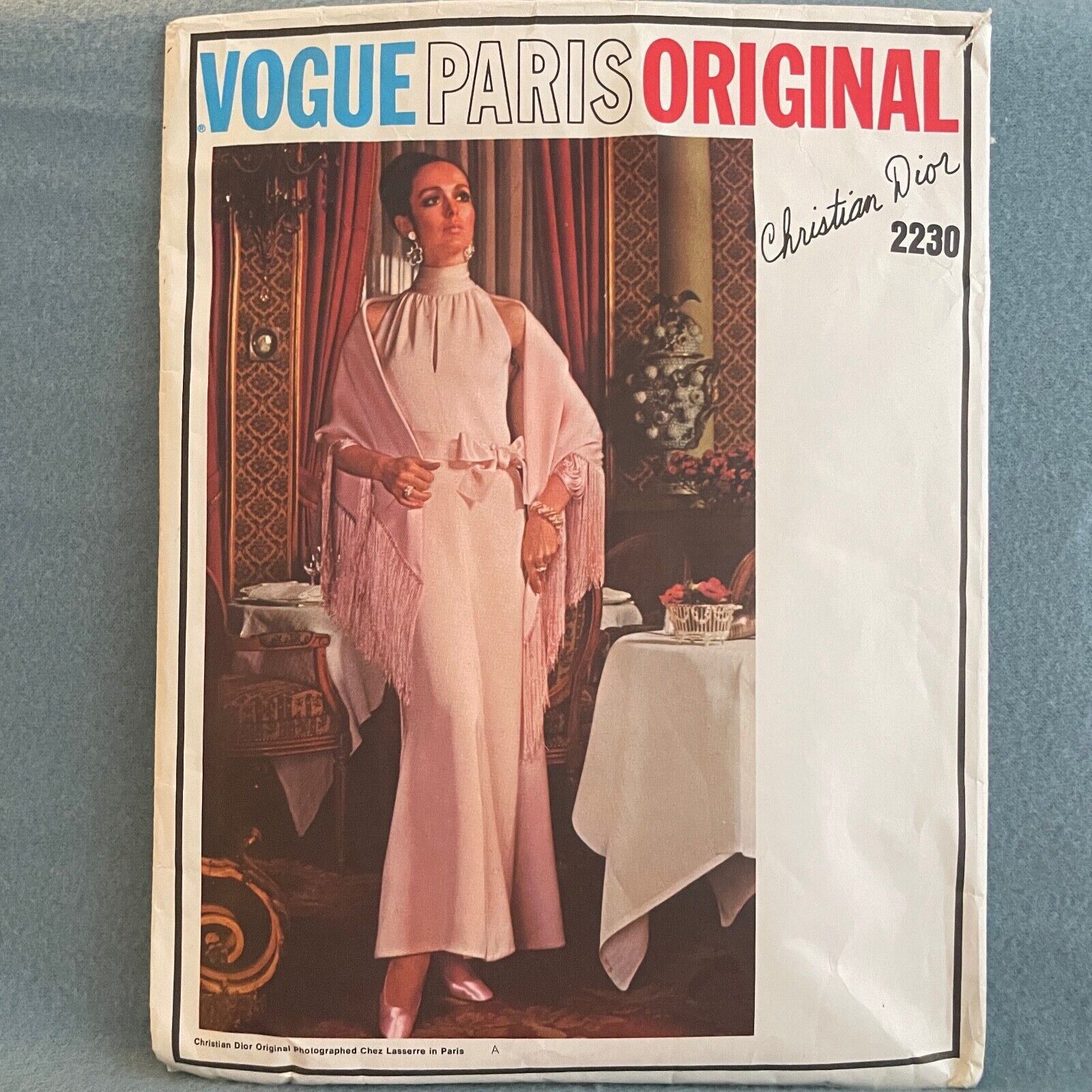 Vogue 2230 Paris Original Christian Dior Evening Dress Sewing Pattern Size 10
