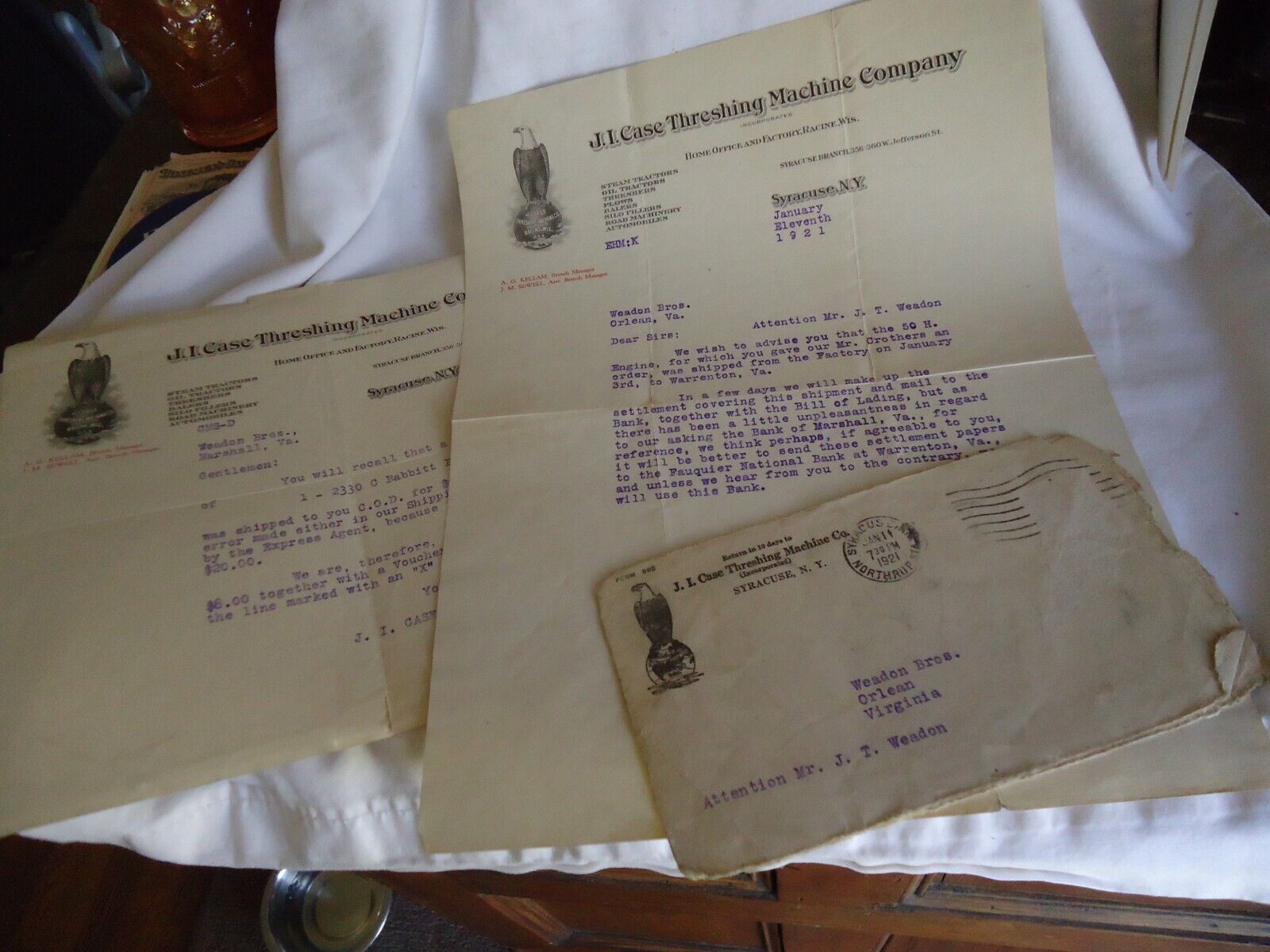 J.I. Case Threshing Machine Co Letters , Cover , Tractor Show Poster Stamp 1921