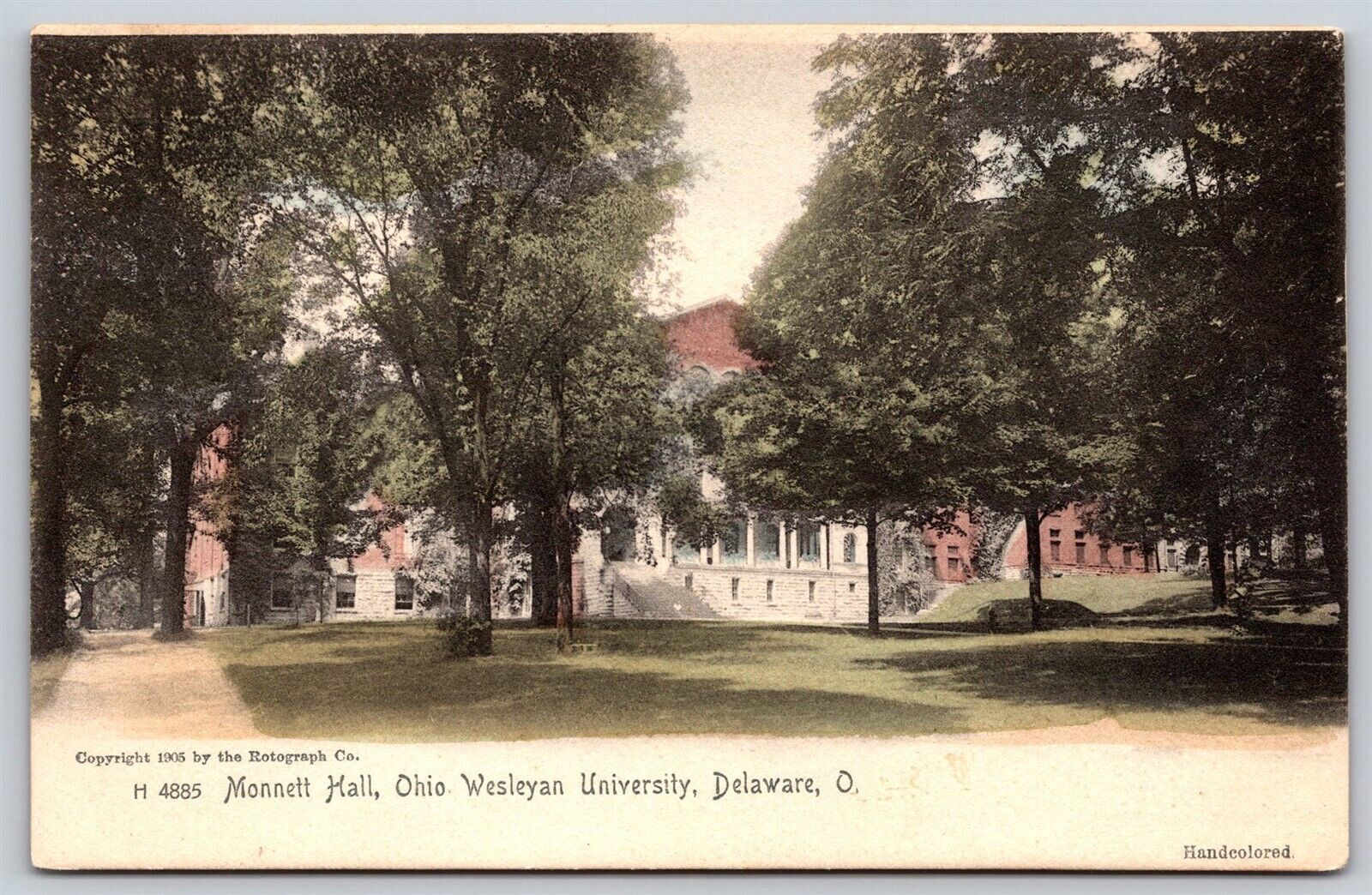 Postcard Monnett Hall, Ohio Wesleyan University, Delaware, OH L207