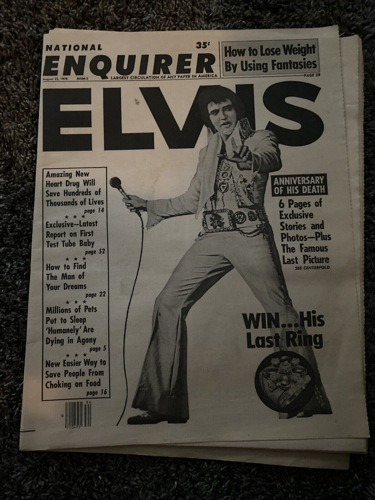 National Enquirer Magazine Elvis Presley Death Anniversary  Aug 22, 1978 Vtg