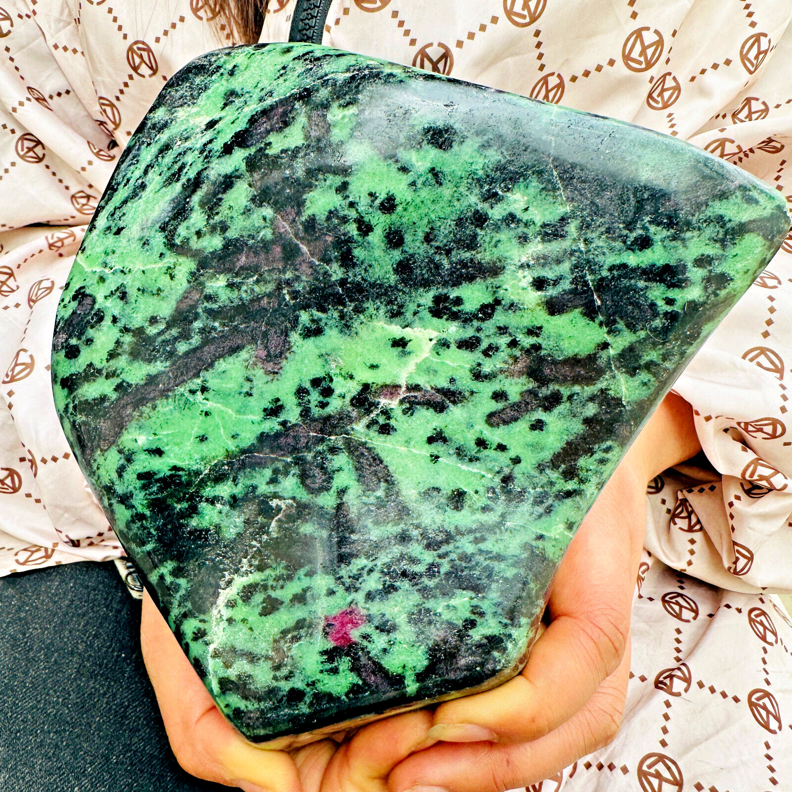 TOPNatural Red Green Treasure Crystal Lucky Stone Room Placement Healing 5.6LB
