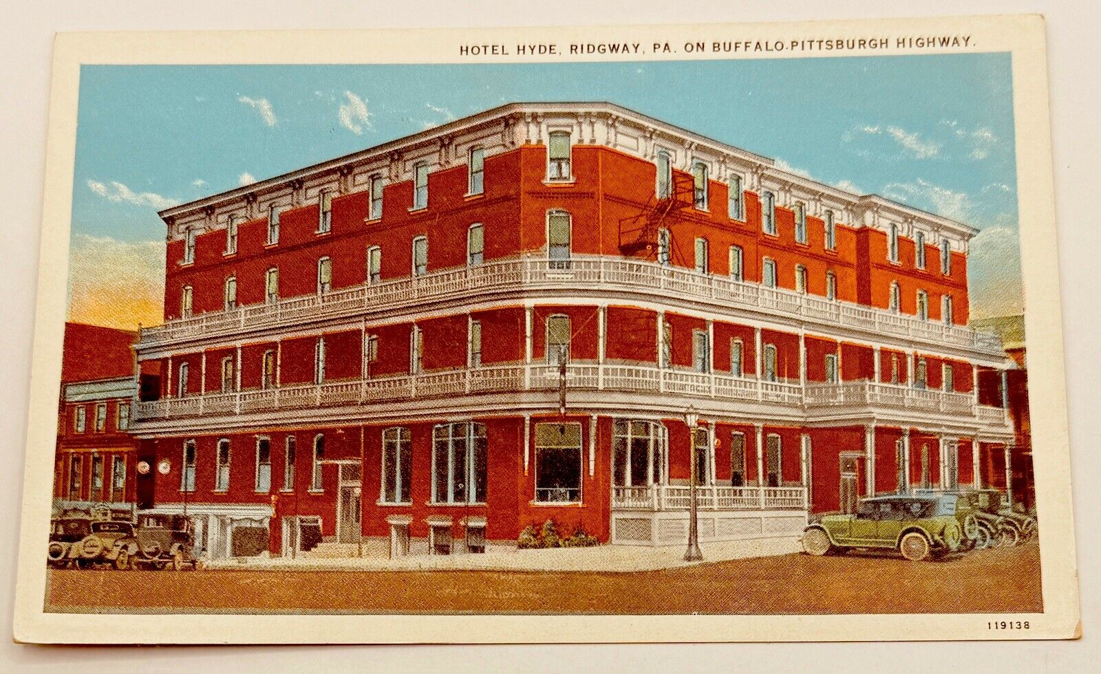 Hotel Hyde Ridgway Pennsylvania Vintage Postcard 