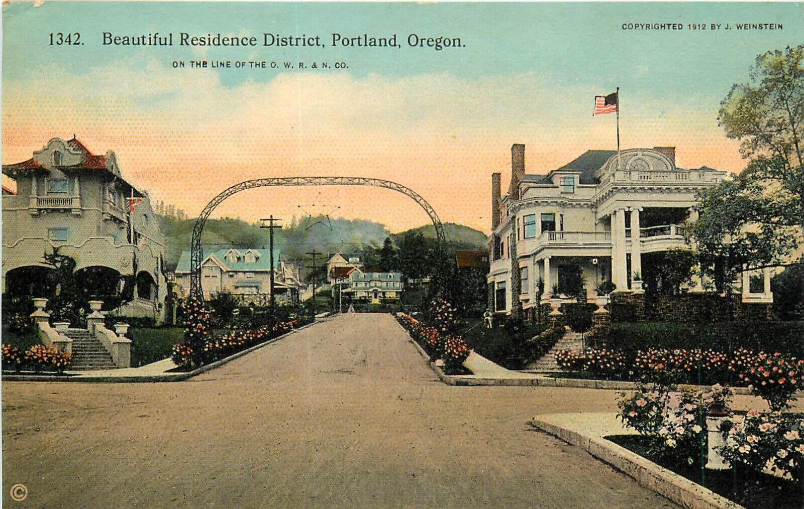 Beautiful Residence District, Portland, OR Divided Back Postcard
