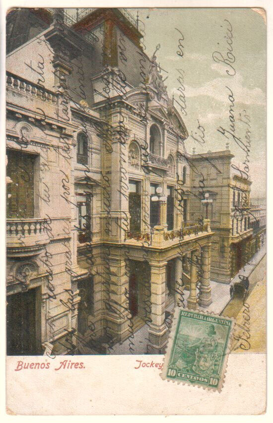 Argentina - 1905 Buenos Aires - Jockey Club used postcard