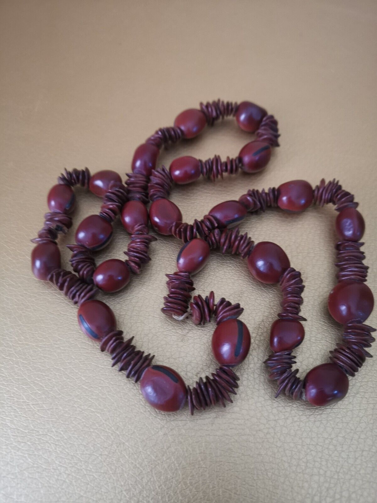  necklace Hawaiian Koa Seed Pendant is handcrafted and hand beaded. Beautiful 
