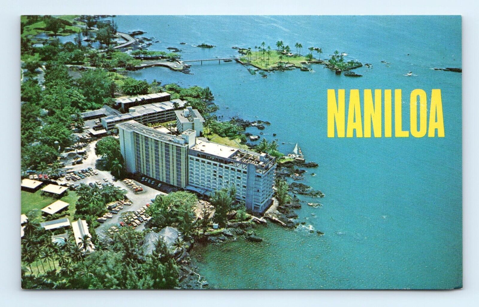 Naniloa Hotel Hilo Bay HI Aerial View Postcard