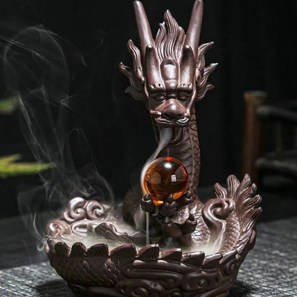 Dragon Holding Pearl Incense Burner | Fengshui Dec
