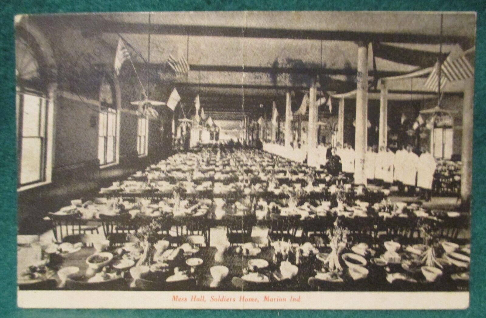 Estate Sale ~ Vintage Postcard - Mess Hall, Soldiers Home, Marion, Indiana  1909