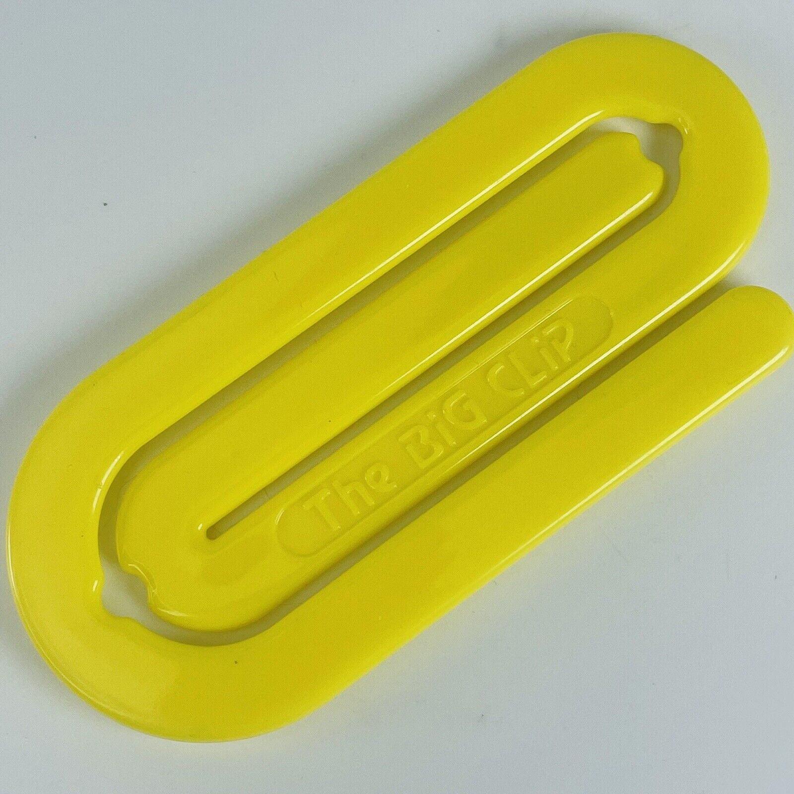 The Big Clip Jumbo Plastic Paperclip Large Glossy Yellow 1980s Hold Office Paper