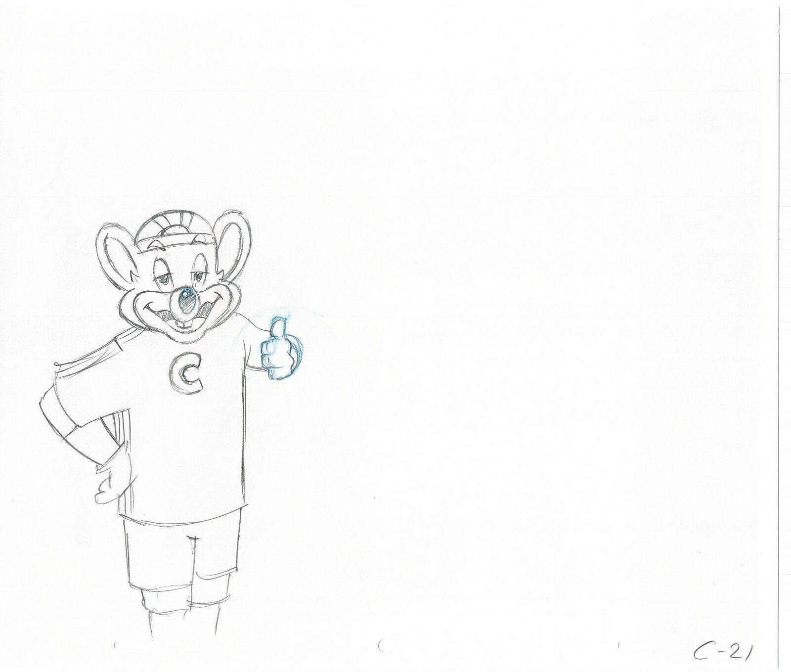 Chuck E Cheese Pizza Commercial Production Animation Cel Drawing 2005 wit-080