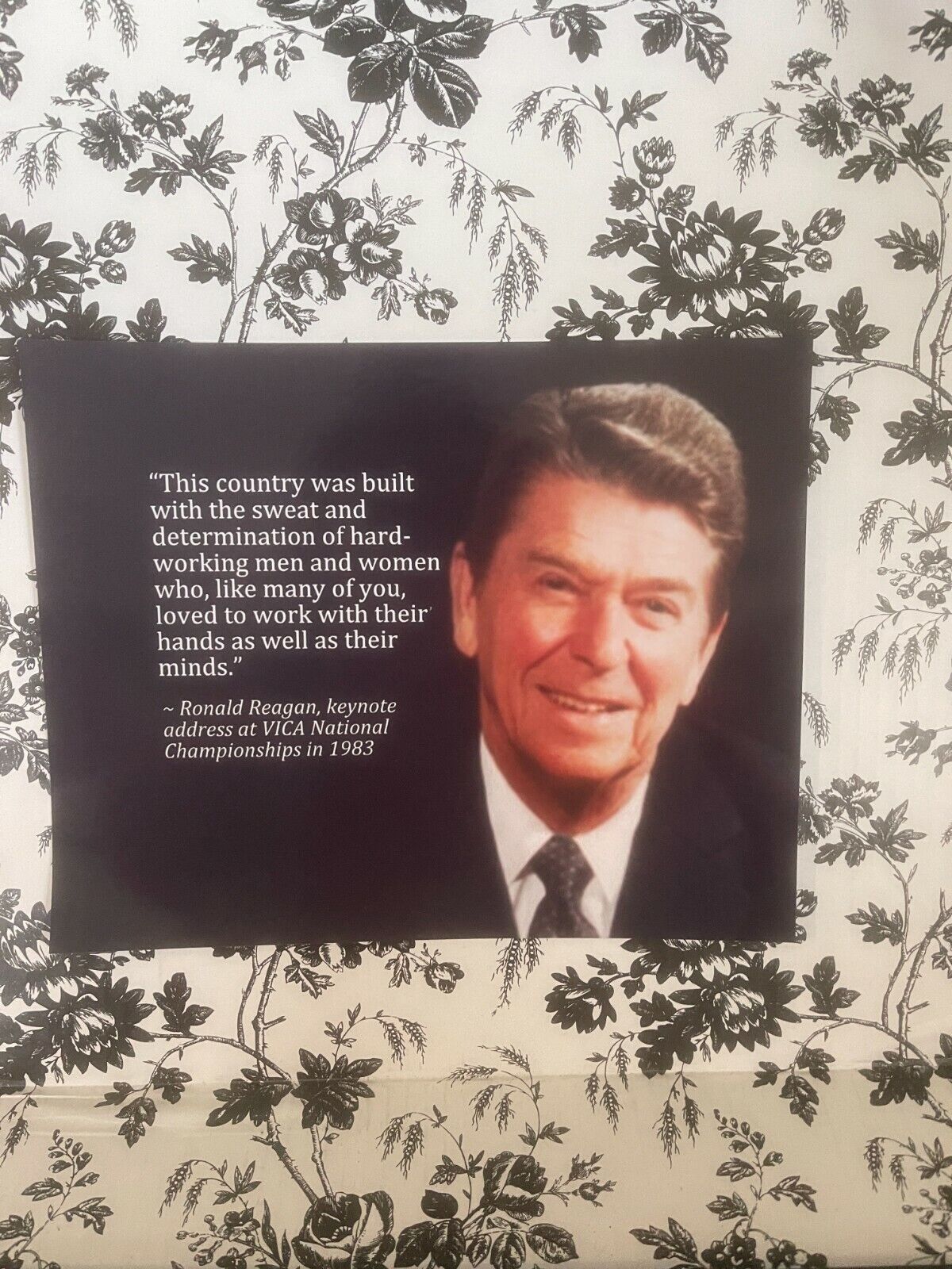 PRESIDENT RONALD REAGAN ON BIRTH OF AMERICA FAMOUS QUOTES PUBLICITY PHOTO