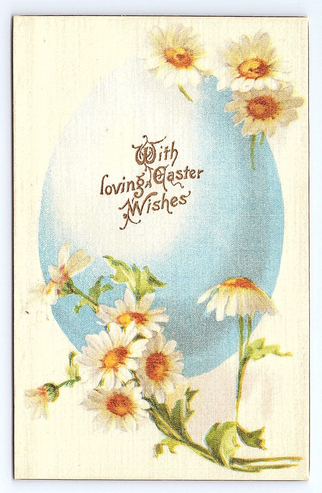 Postcard With Loving Easter Wishes Daisy Flowers c.1909