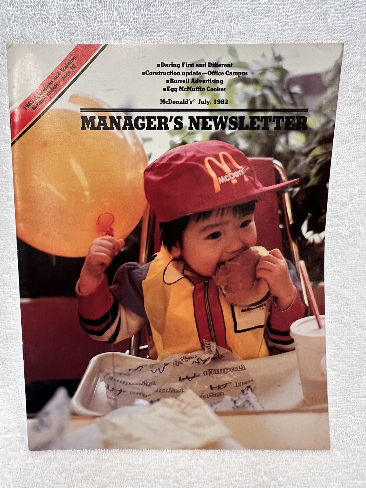 McDonald\'s Manager\'s Newsletter July 1982 VTG & RARE Campus Update, Burrell Advr