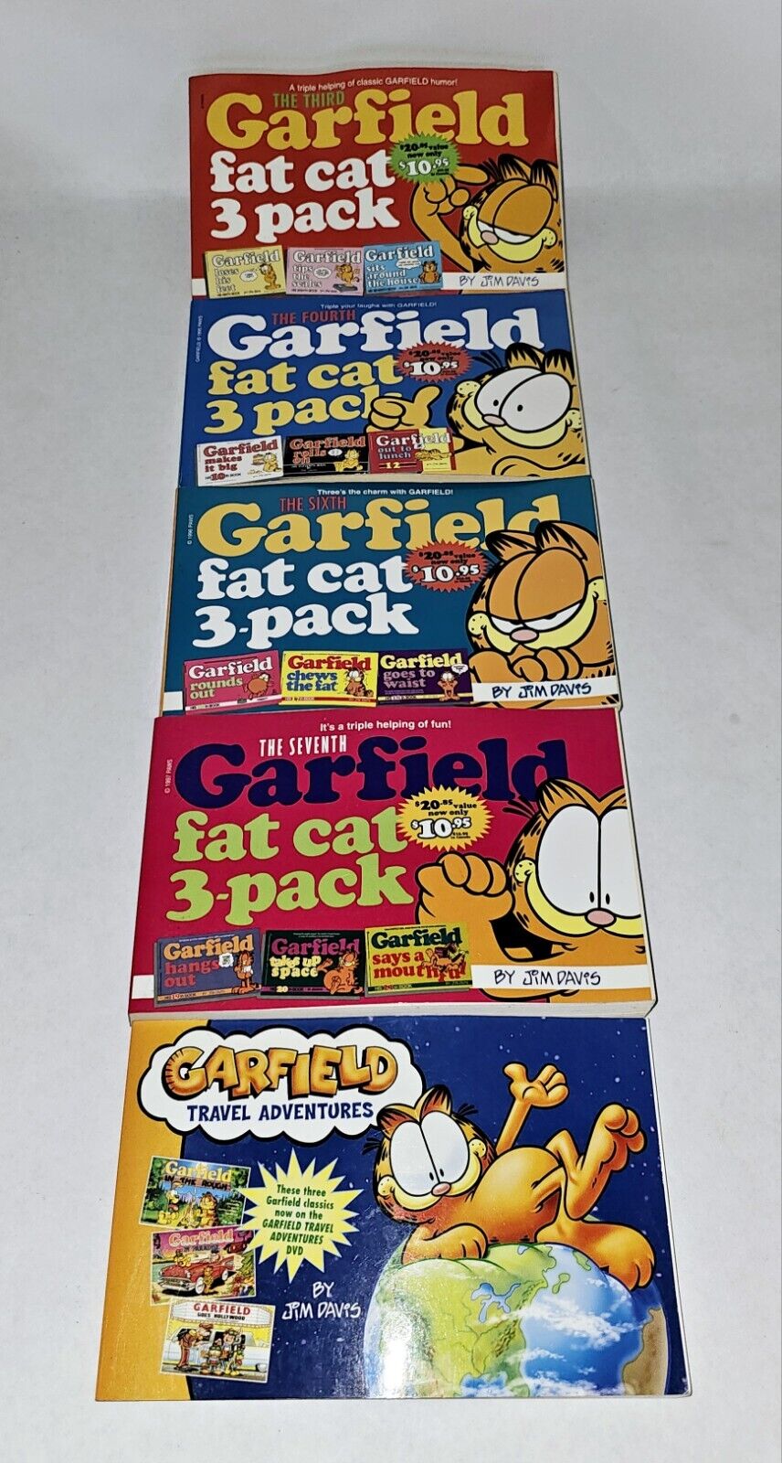***(Lot Of 5) GARFIELD fat cat 3-pak paperbacks, 3 books in 1 (Comics)***