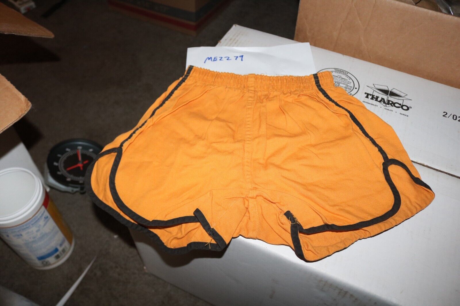 Excellent cond US Army PT shorts 1970's yellow black sz Small