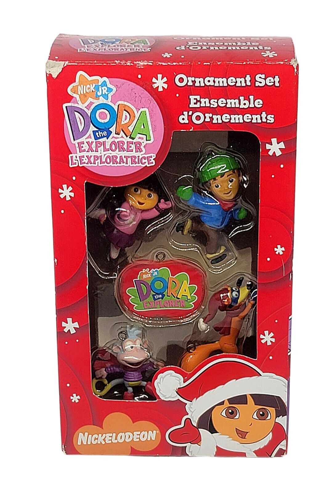 AG 2007 Nickelodeon DORA THE EXPLORER Mini Holiday Christmas Ornament Set Of 5 