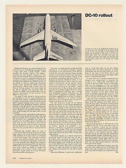 1970 McDonnell Douglas DC-10 Aircraft Rollout Article