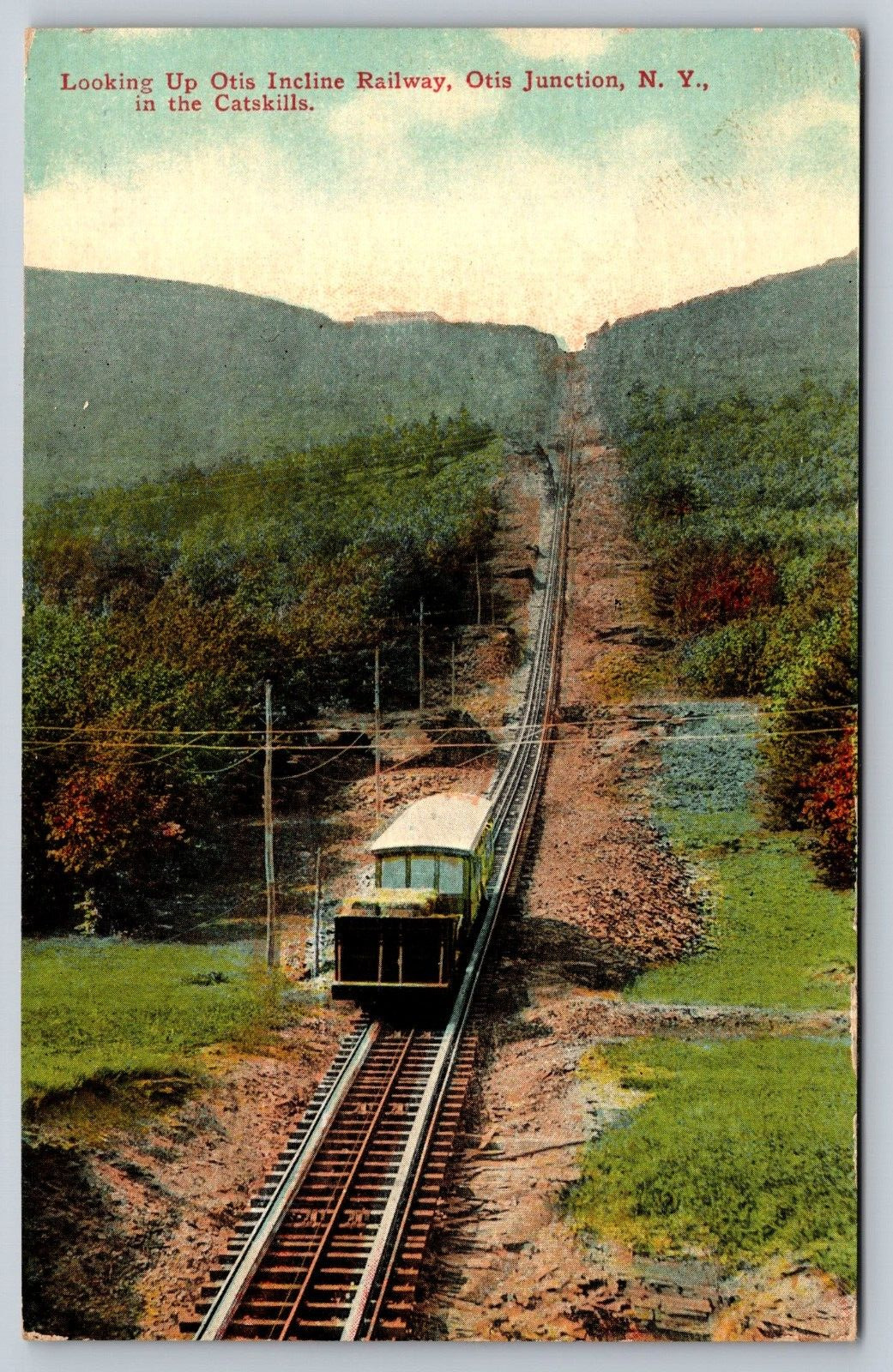 Postcard Otis Incline Railway Otis Junction New York Catskill Mountains