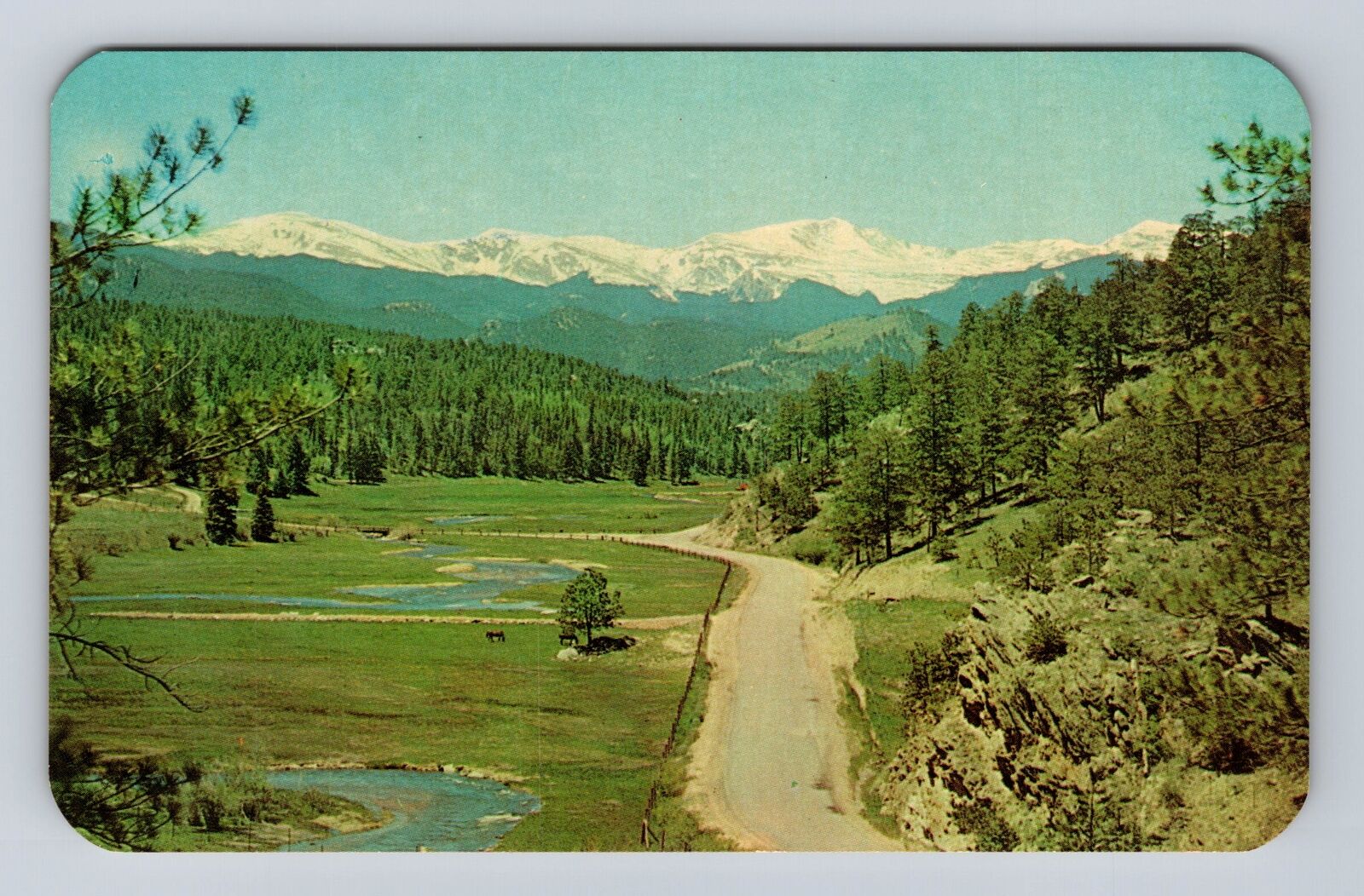 Denver CO-Colorado, Mount Evans Bear Creek Valley, Antique, Vintage Postcard