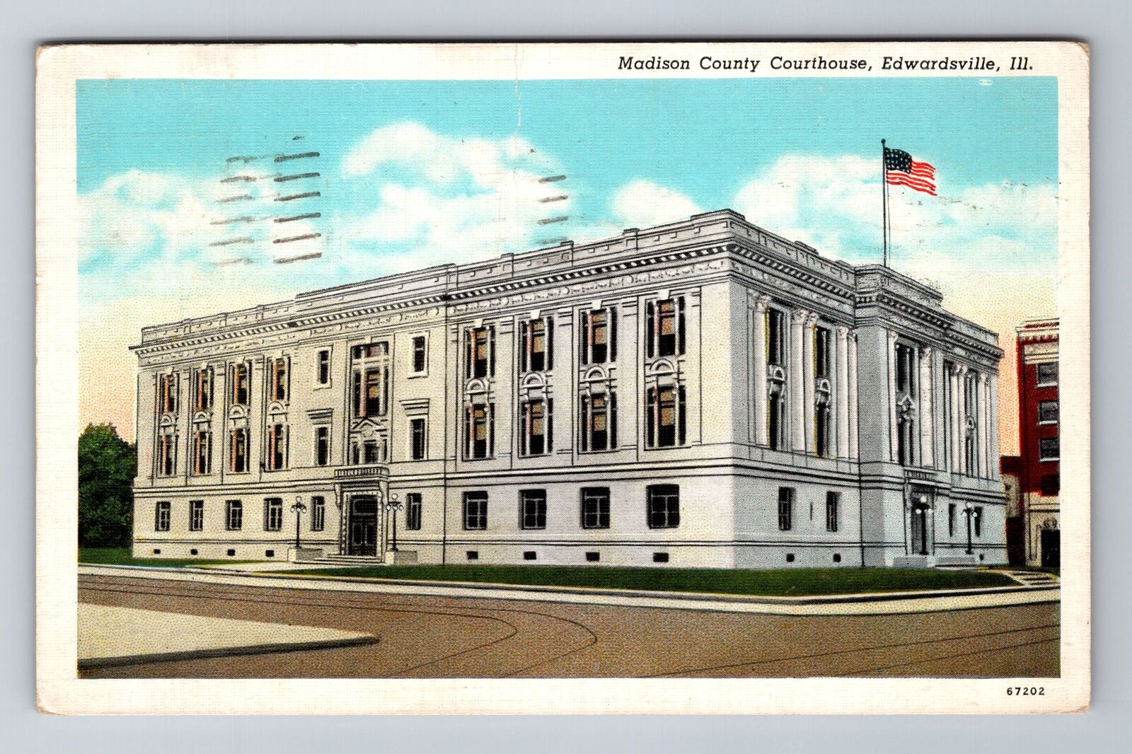 Edwardsville IL-Illinois, Madison County Courthouse, Vintage Souvenir Postcard