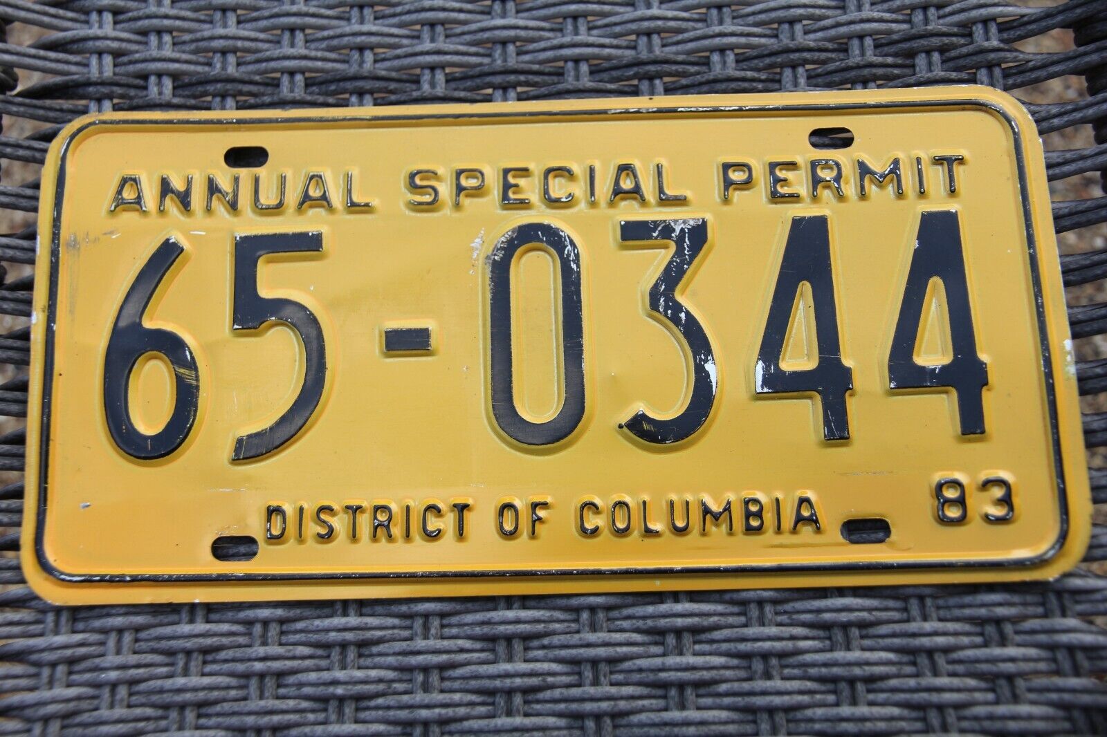 1983 WASHINGTON D.C.  License Plate * SPECIAL ANNUAL PERMIT  * DISTRICT COLUMBIA